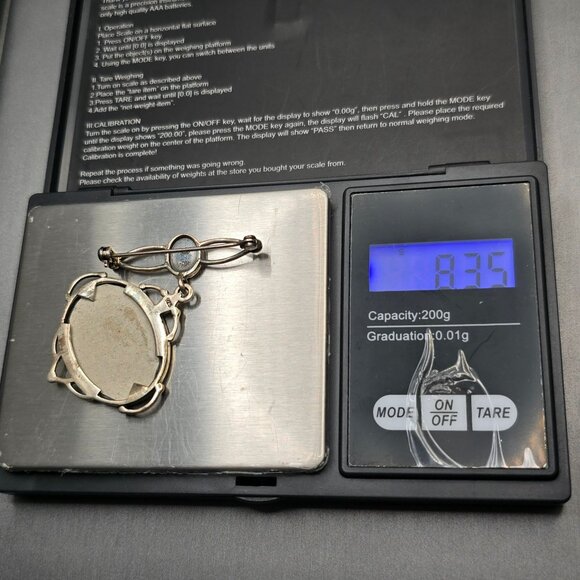 VTG Sterling Silver Photo Brooch 2x1.5" Glass Frame Signed REO 8.35g USA Made - Picture 7 of 7